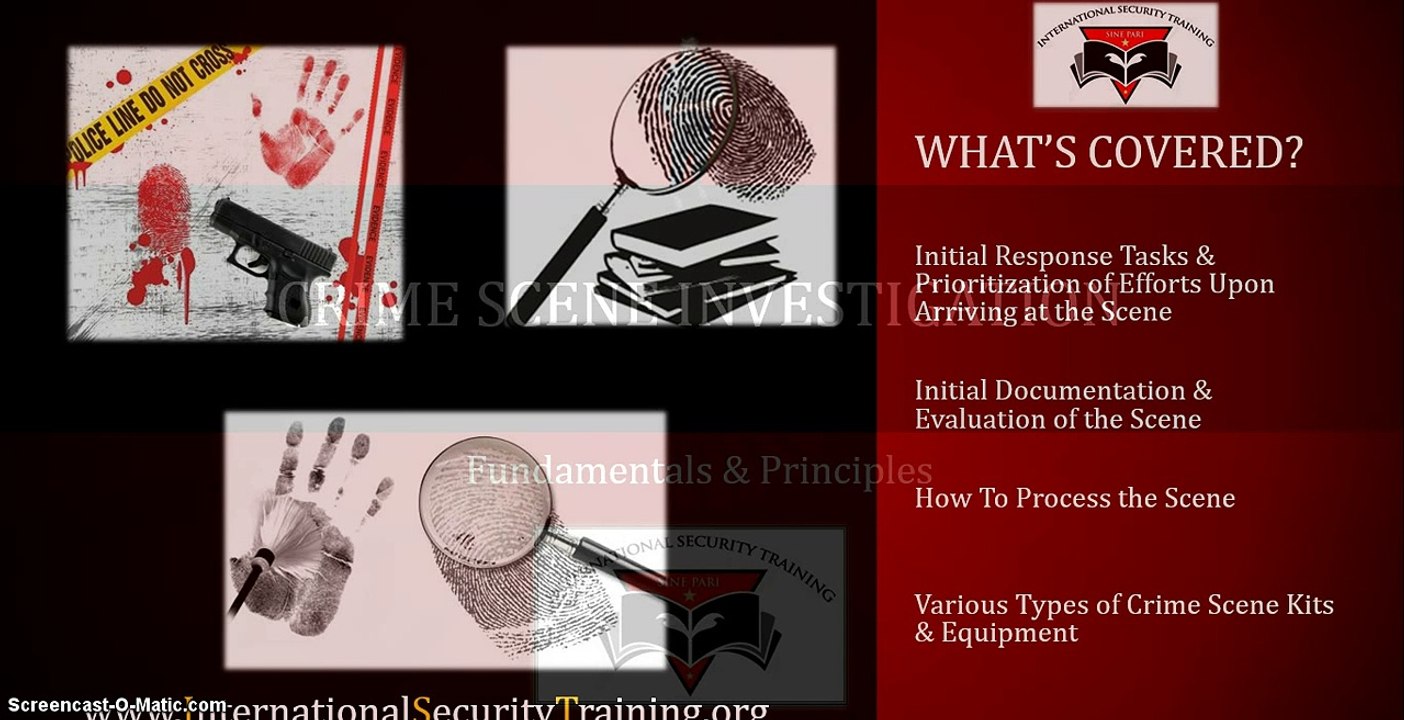 CSI Certification Online | Crime Scene Investigation Course | Training 5-7-15