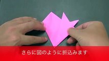 さくらの花　おりがみで作る方法　Origami　Cherry blossom