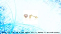 14k Gold Plated Clear & Pink Heart Crystals Baby Kids Screw Back Earrings Review