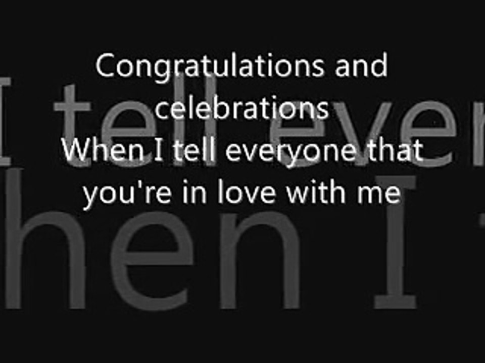 Congratulations by Cliff Richard lyrics