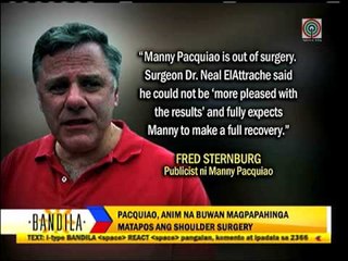Pacquiao out of action for 6 months
