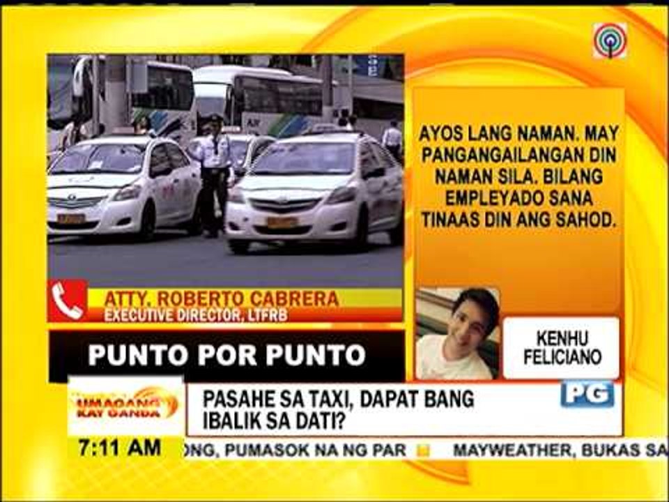 Punto por Punto: Pasahe sa taxi, dapat bang ibalik sa dati?