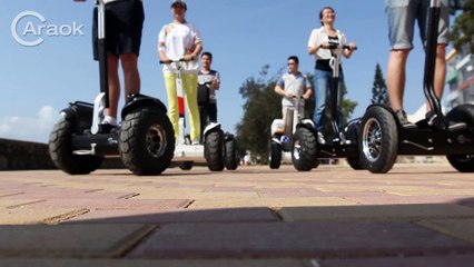 riding segway on the beach