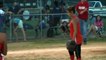 girl gets hit with a Softball in the face