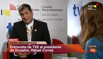 Rafael Correa en TVE Entrevista completa No hay que hacer caso al FMI ¿Qué pasó con Anita Pastor?