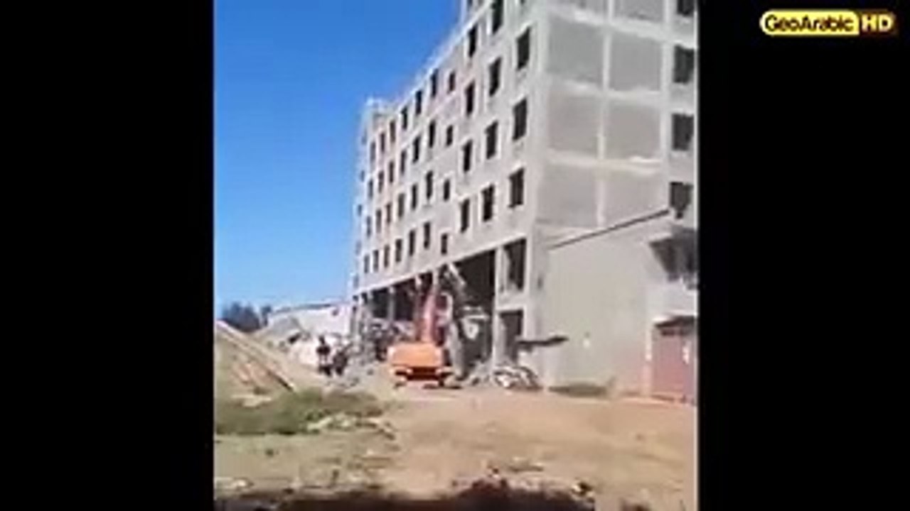 see the under construction building destroyed in seconds