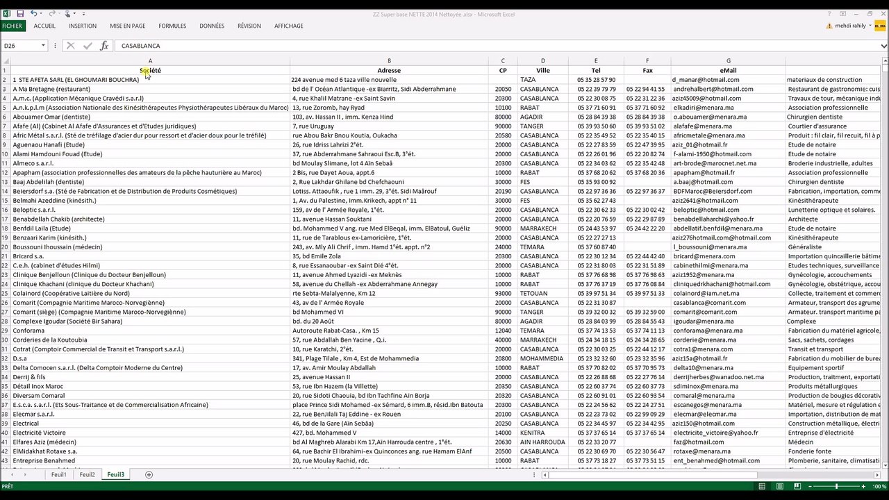 Base de Données Emailing Entreprises et Professionnels Maroc