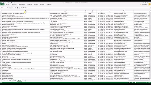 Base de Données Emailing Entreprises et Professionnels Maroc