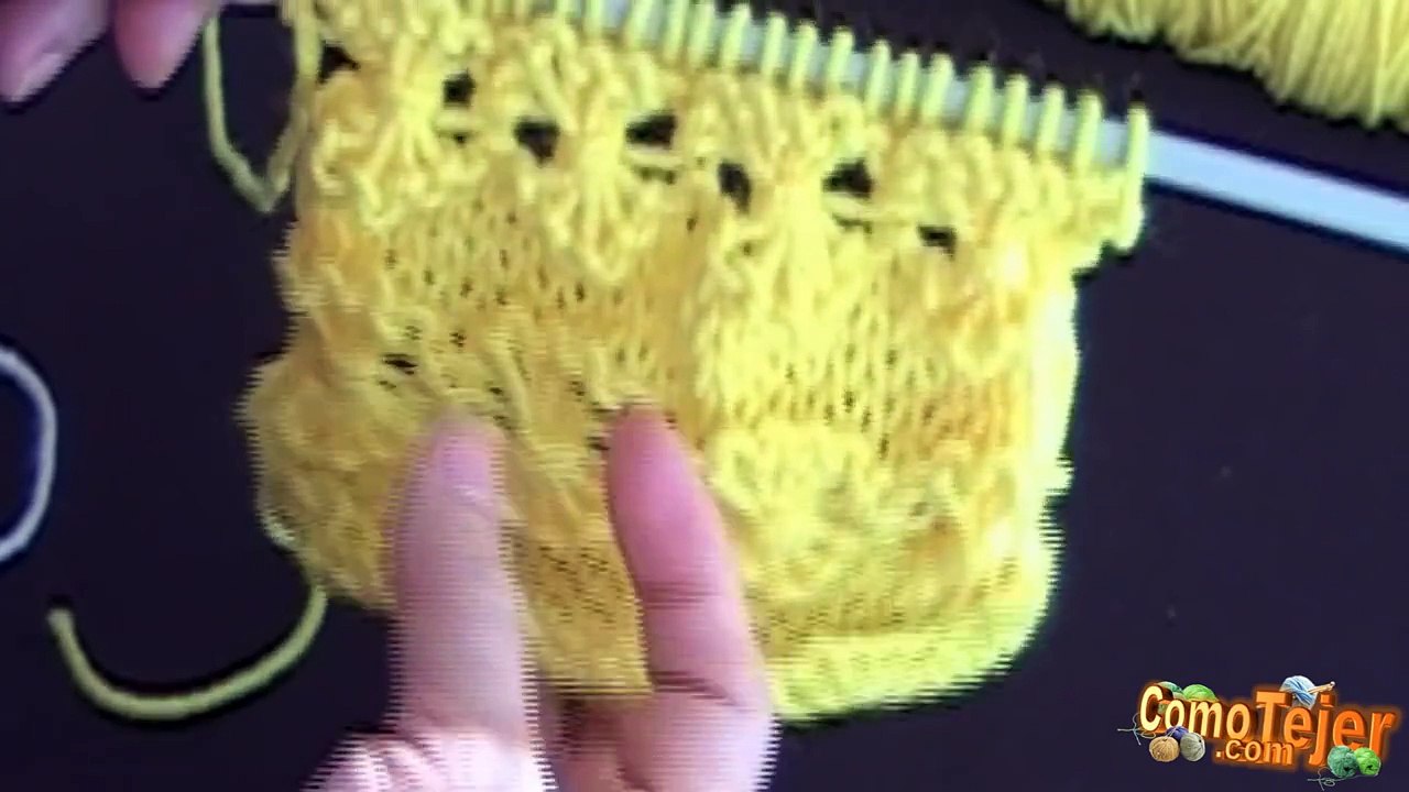 Como Tejer Flores-How to Knit Flowers 2 Agujas (175)