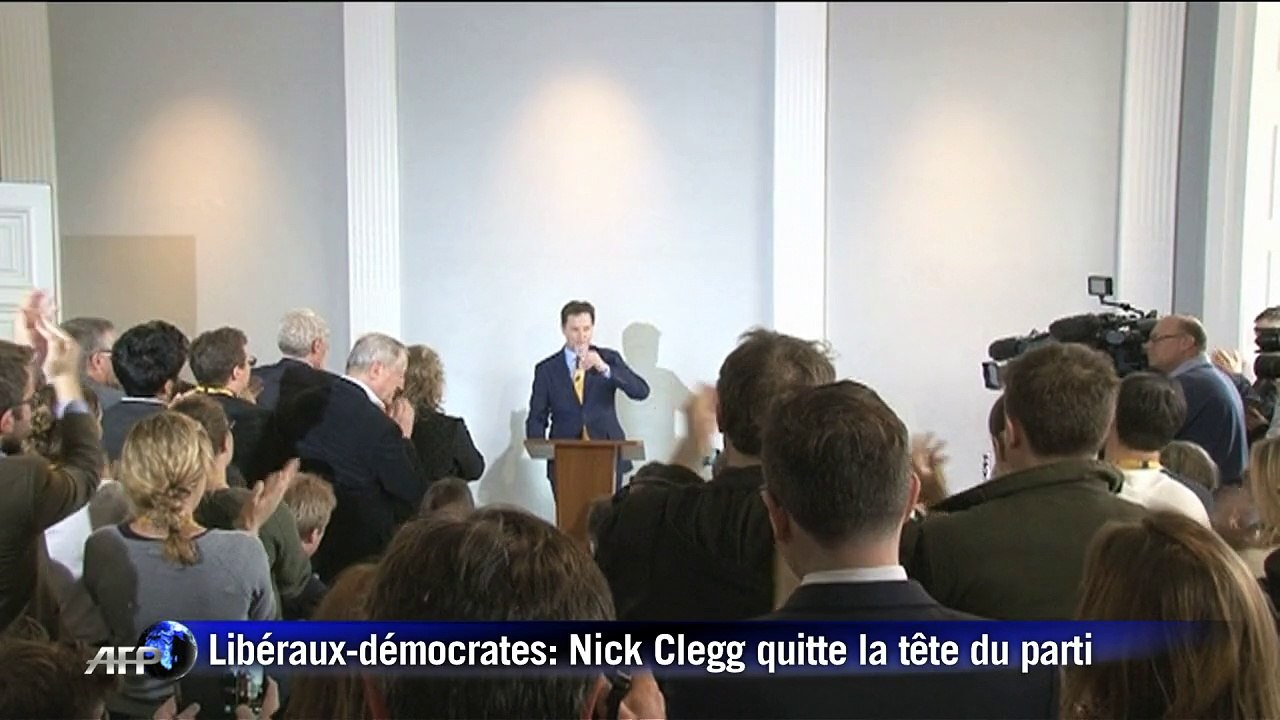 GB: Nick Clegg démissionne de la tête du parti libéral-démocrate