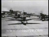 Plane crashes on aircraft carrier during WW2