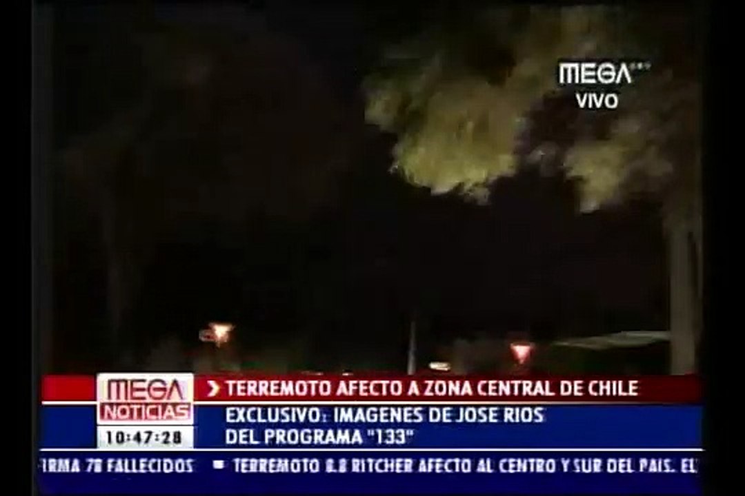 a segundos Terremoto Chile 2010 Mega Programa "133"
