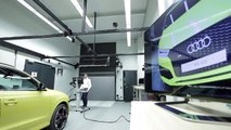 Audi technology insight with 3D printer, augmented reality, light & wind tunnel, robots