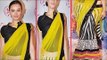 Sexy Evelyn Sharma In Yellow Saree @ Manish Arora's New Store Launch of Indian