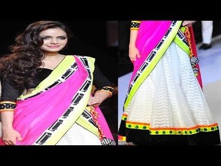 Sexy Shazahn Padamsee in Hot Saree @ Lakme Fashion Week 2013