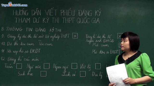 Trường Cao đẳng Dược - Hướng dẫn điền phiếu đăng ký tham dự kỳ thi thpt quốc gia 2015 (phần 2)