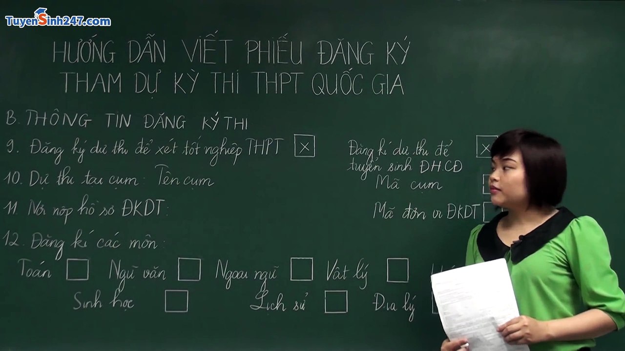 Trường Cao đẳng Dược - Hướng dẫn điền phiếu đăng ký tham dự kỳ thi thpt quốc gia 2015 (phần 2)