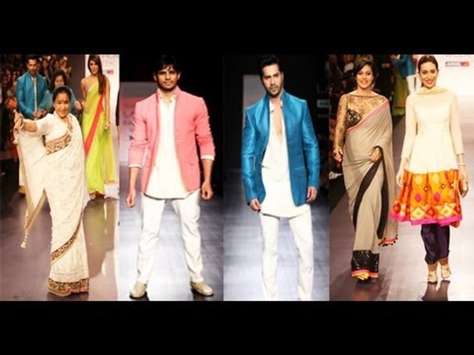 Kajol,Karishma,Siddharth,Varun & Priyanka Chopra Walk The Ramp for Manish Malhotra Collection