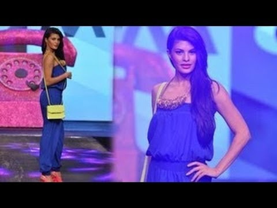Jacqueline Fernandes Sexy Single String Jump Suit Add Glamour To Allure Fashion Show