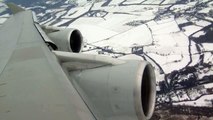 747-400 Landing In Snow at Heathrow Qantas HD