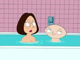 Meg and Stewie in the bath tub