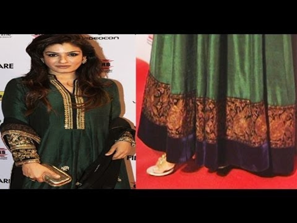 Ravina Tandan Looking Hot in Green Dress @ Filmfare Nomination Party