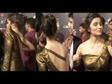 Hot Alia Bhatt in Sexy Golden Open Neck Gown Looking Hotter