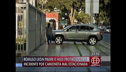 Rómulo León padre e hijo en incidente por camioneta mal estacionada