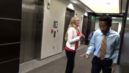 Magician Andy Gross Cuts Himself In Half In An Elevator