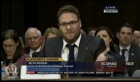 Senator Jerry Moran Talks to Seth Rogen and Rep. Dennis Moore During Hearing on Alzheimer's