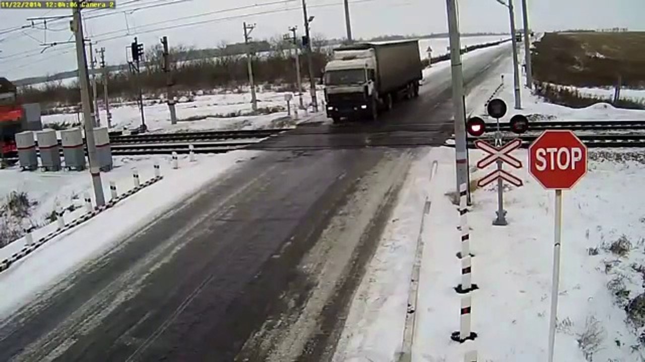 Massive Train Crash versus Truck with fatal ending video by tayyab