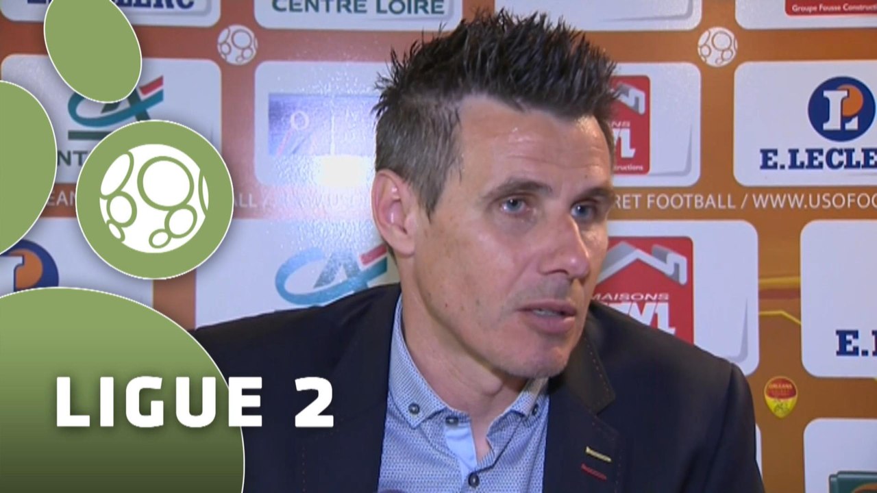 Conférence de presse US Orléans - Nîmes Olympique (1-1) : Olivier FRAPOLLI (USO) - José  PASQUALETTI (NIMES) - 2014/2015