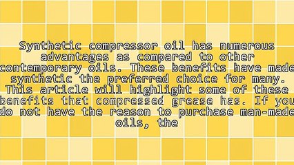 Importance Of Synthetic Compressor Oil