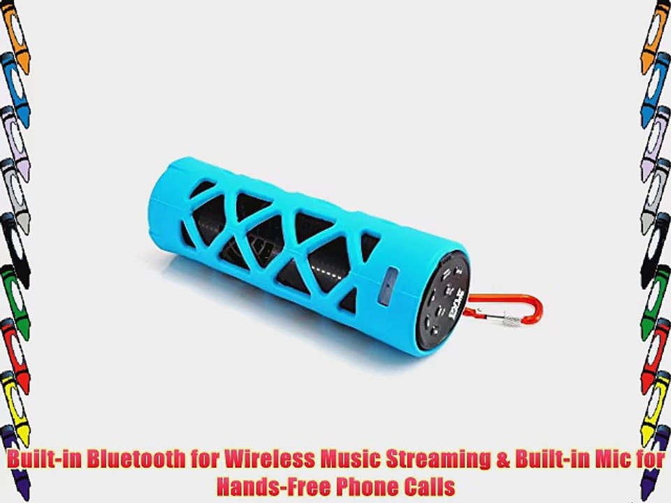 Pyle PWPBT30BL Bluetooth Water Resistant Flashlight Speaker with Call Answering Mic FM Radio