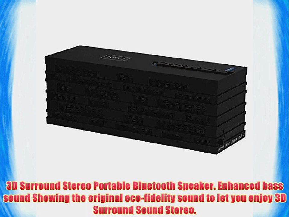 Evandar 3D Surround Sound Stereo Bluetooth Wireless Speaker with NFC Pairing and 5000 mAh Power