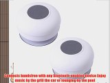 HDE Mini Rechargeable wireless Bluetooth Hands Free Mic Waterproof Outdoor Speaker (White)