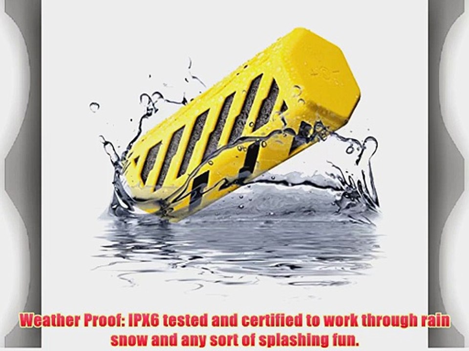 Urban Beatz RockOn Rugged Splash Proof Portable Wireless Stereo Bluetooth Speaker with Built