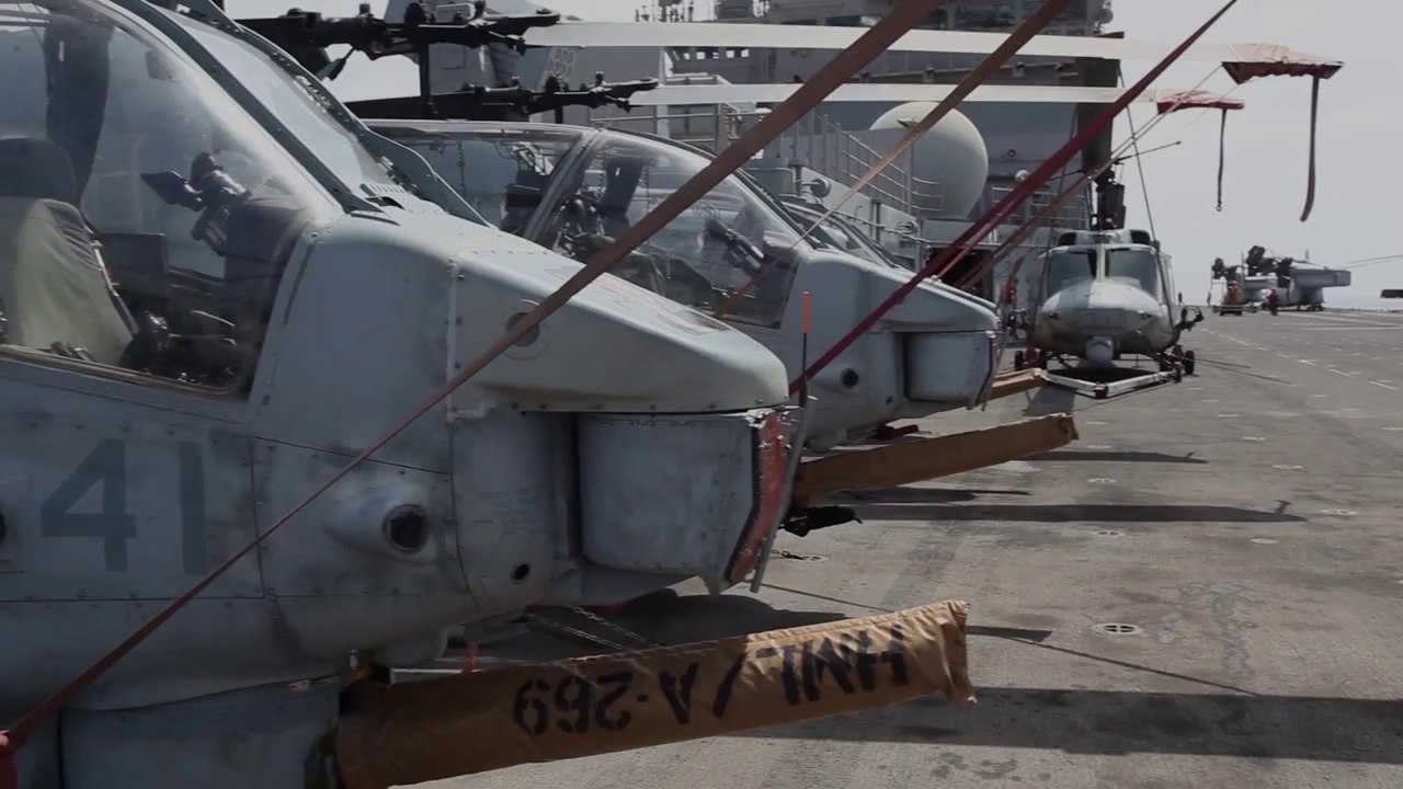 Preparing and Arming AH-1W Super Cobra Attack Helicopter