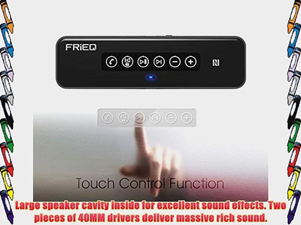 FRiEQ? 12W Portable Smart NFC Wireless Bluetooth v4.0 Speaker (Two Large 40MM 6W Drivers) with