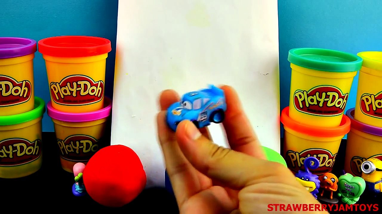LPS Play Doh Shopkins Minions Cars 2 Batman Spongebob Surprise Eggs StrawberryJamToys