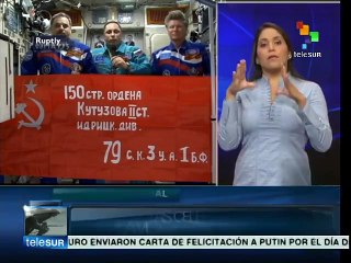 Cosmonautas rusos celebran el #DíaDeLaVictoria70 desde el espacio