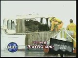 Fireman blows up in boat fire
