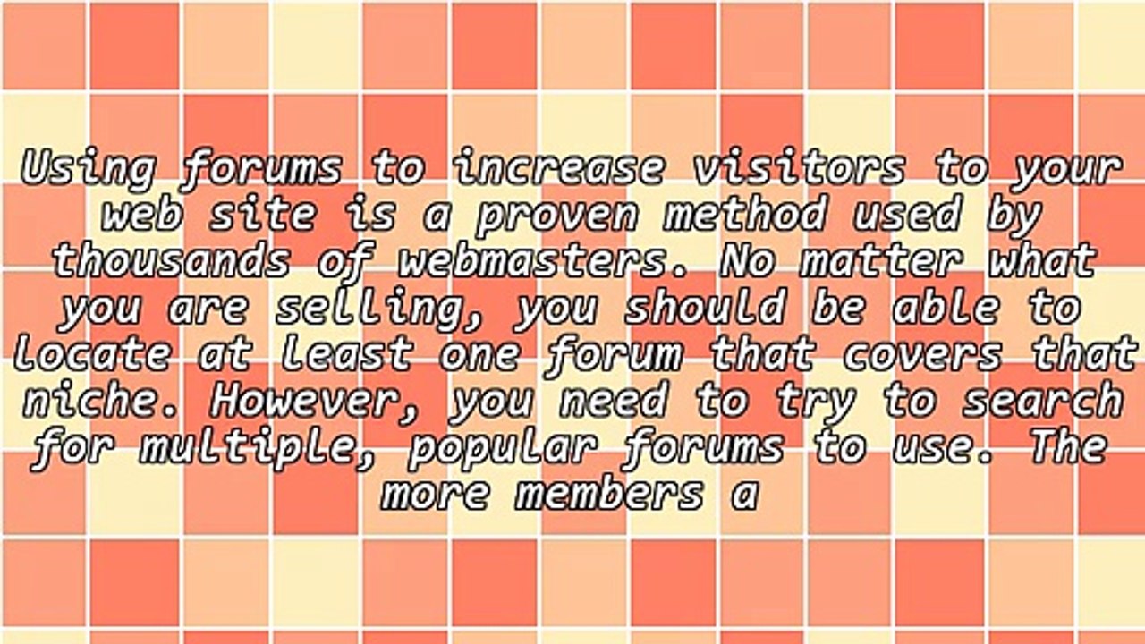 Using Internet Forums To Generate Site Traffic