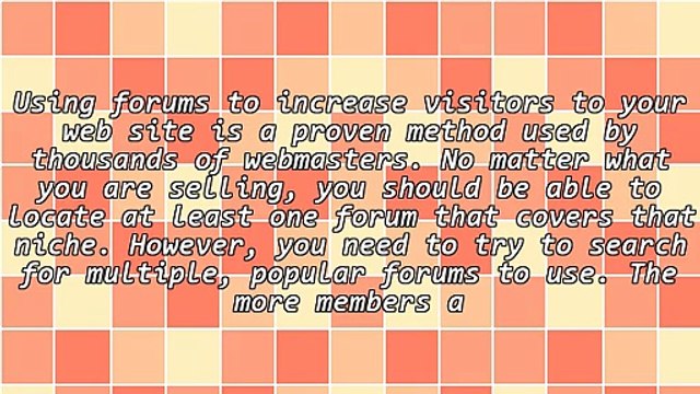 Using Internet Forums To Generate Site Traffic