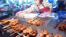 Walking through a cooked food market in Bangkok, Thailand - with Insects - 11/201