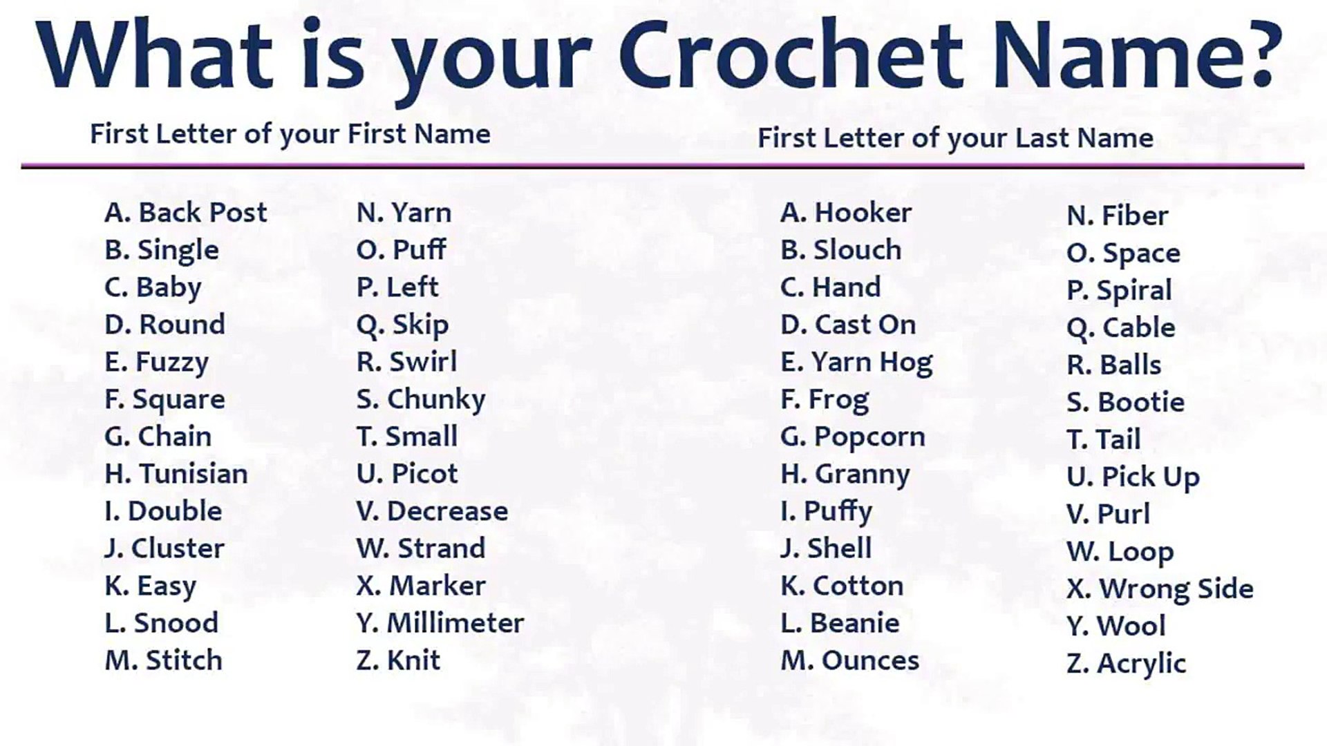 What Is Your Crochet Name Crochet Geek Video Dailymotion
