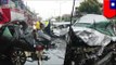 Typhoon car crash: Dash cam captures speeding car slamming into oncoming traffic in Taiwan