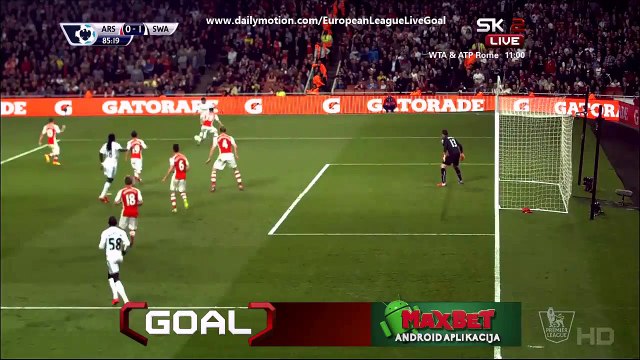 Bafetimbi Gomis 0:1 Goal-Line Technology | Arsenal - Swansea City 11.05.2015 HD