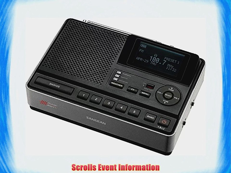 Sangean CL-100 Table-Top Weather Hazard Alert with AM/FM-RBDS Alarm Clock Radio