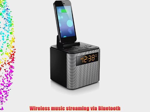 Philips AJT3300/37 Bluetooth Dual Alarm Clock Radio iPhone/Android Speaker Dock Speakerphone